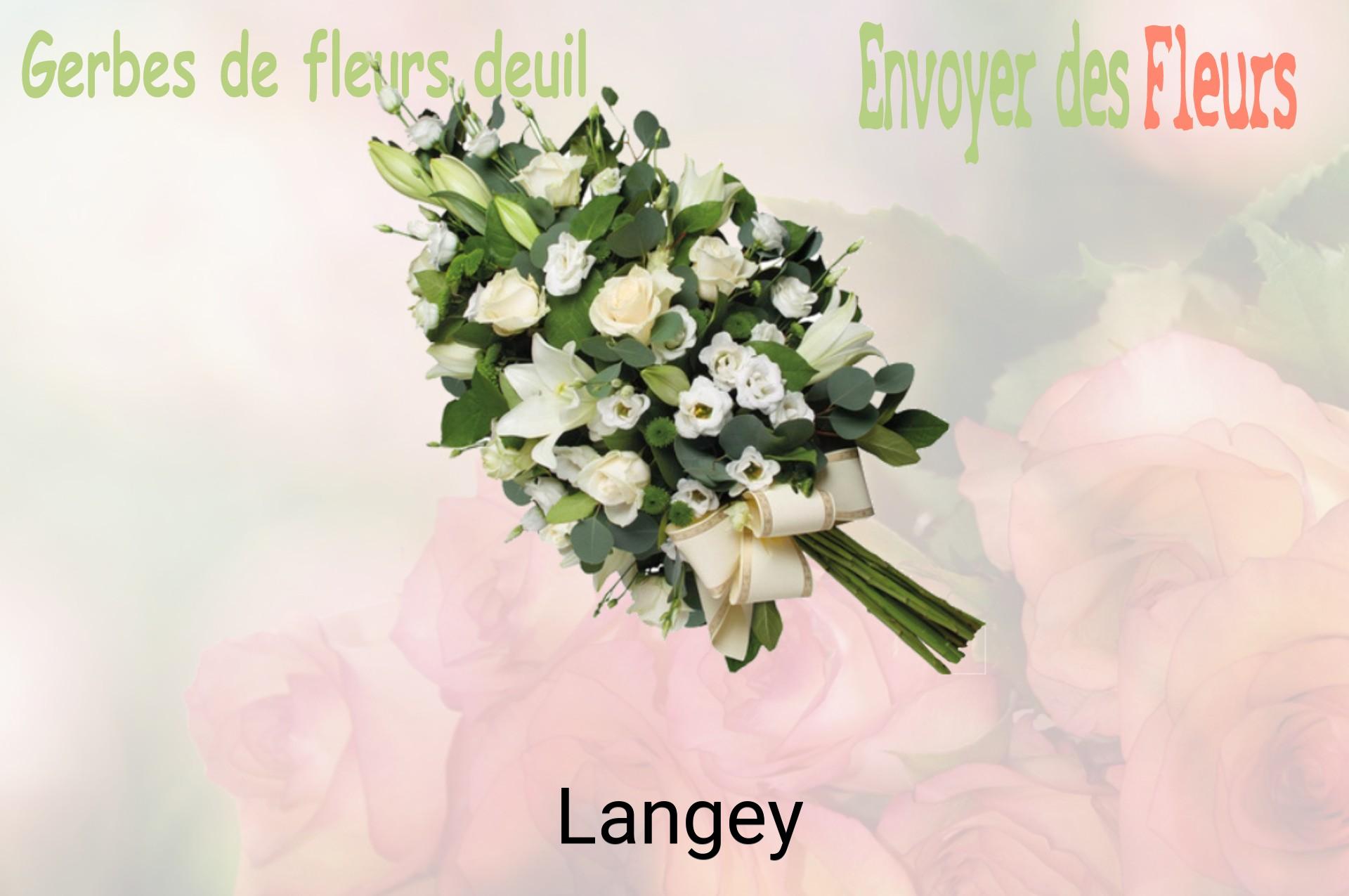 Gerbe de fleurs de deuil livrée à Langey